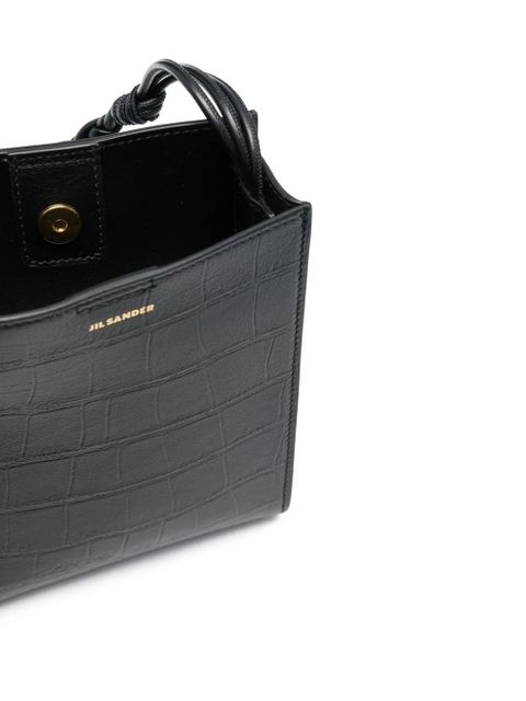 Jil Sander crocodile-effect leather satchel bag - Black - zdjęcie produktu nr 2