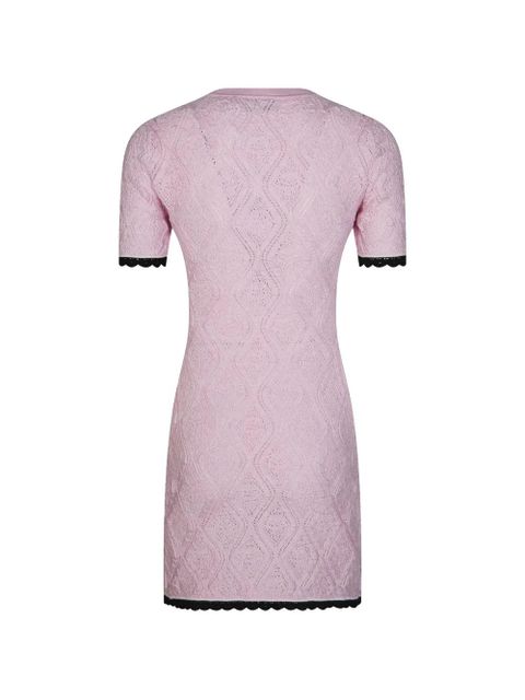 Self-Portrait pointelle knit mini dress - Pink - zdjęcie produktu nr 2