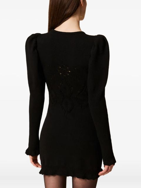 TWINSET crochet-knit mini dress - Black