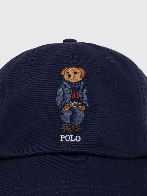 Polo Ralph Lauren czapka z daszkiem bawełniana kolor granatowy z aplikacją 211949925