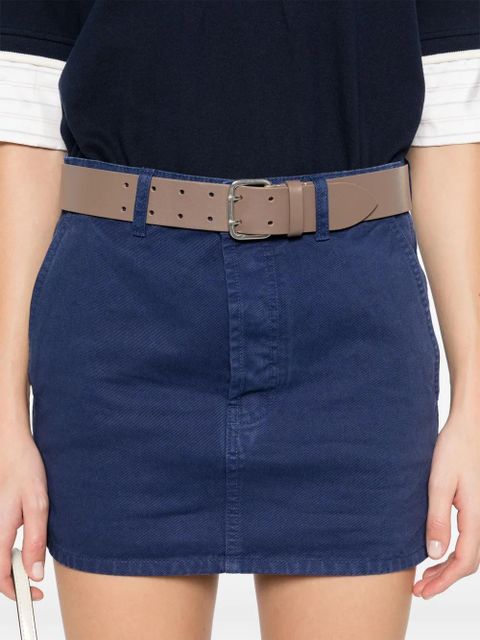 Miu Miu logo-appliqué mini skirt - Blue