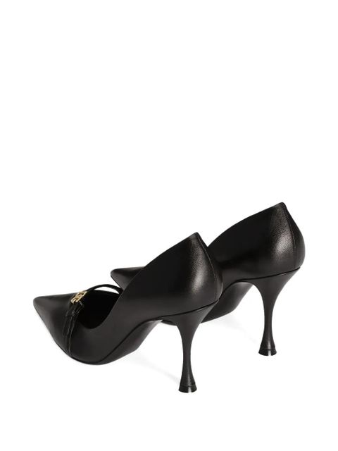 Dolce & Gabbana 90MM leather pointed-toe pumps - Black