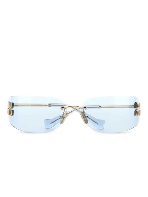 Miu Miu Eyewear logo-appliqué sunglasses - Gold - zdjęcie produktu nr 1