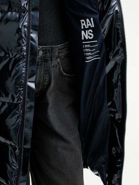 Rains kurtka 15130 Alta Longer Puffer Jacket kolor granatowy zimowa 15130