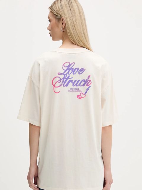 Hugo Blue t-shirt bawełniany damski kolor beżowy 50547957 - zdjęcie produktu nr 1