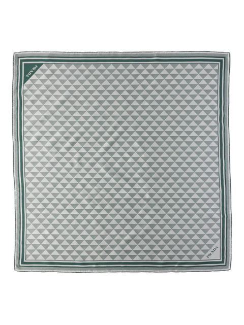 Prada Symbole-pattern silk scarf - Neutrals - zdjęcie produktu nr 1