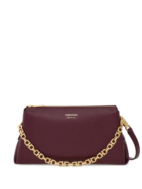 Ferragamo embossed logo chain mini bag - Red - zdjęcie produktu nr 1