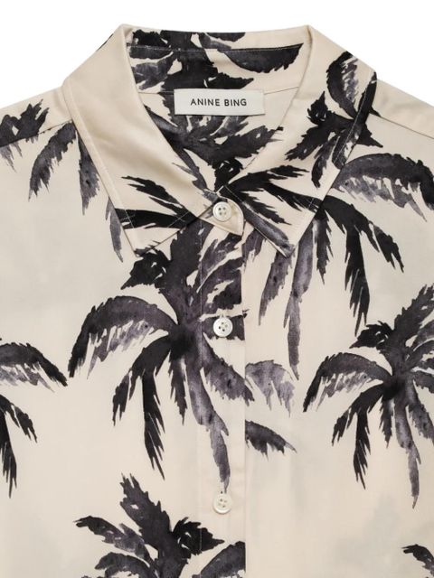 ANINE BING Tristan palm-print shirt - Neutrals - zdjęcie produktu nr 2