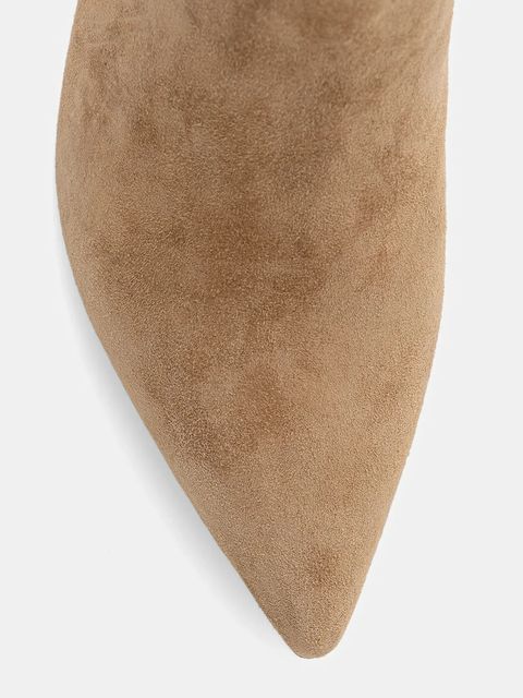 Lauren Ralph Lauren kozaki zamszowe Mckay Tl Hl damskie kolor beżowy na szpilce 802967811001