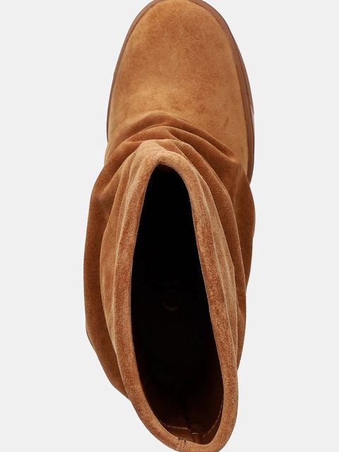 Guess śniegowce zamszowe GUINNA kolor brązowy FLFGUI SUE10