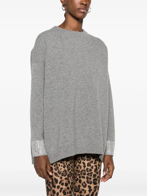 Valentino Garavani rhinestone-embellished wool jumper - Grey