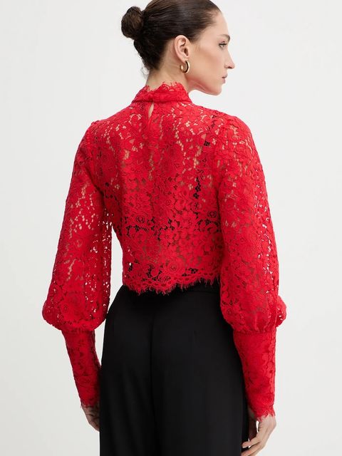 Bardot bluzka LACE GEORGIA damska kolor czerwony gładka 57501TB - zdjęcie produktu nr 2