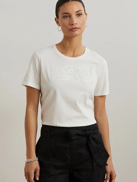 Lauren Ralph Lauren t-shirt bawełniany damski kolor biały 200971071 - zdjęcie produktu nr 1