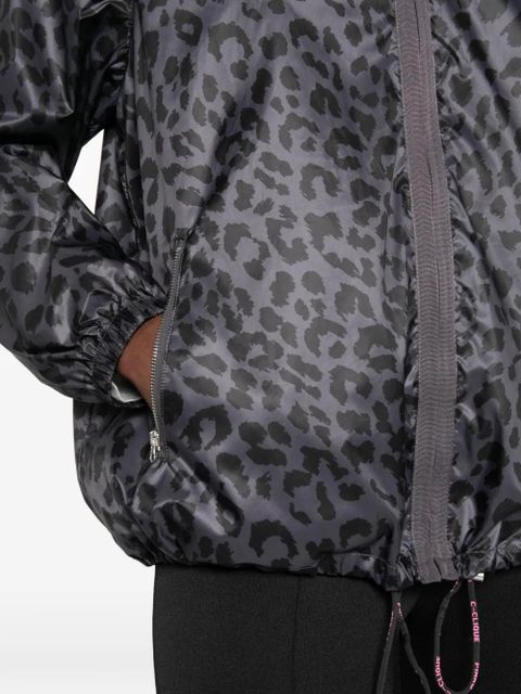 PINKO animal-print hooded jacket - Grey