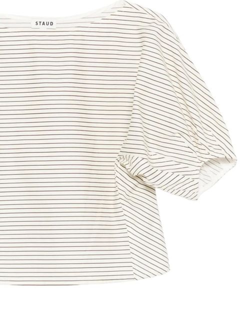 STAUD striped short-sleeve top - Neutrals