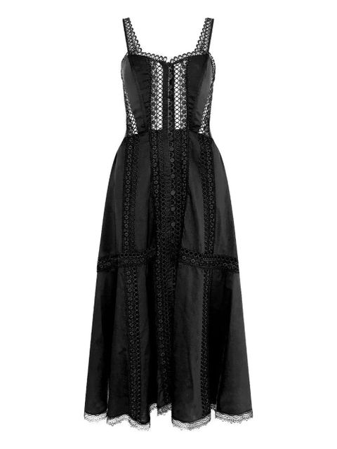 Charo Ruiz Ibiza Dafelle lace-insert midi dress - Black - zdjęcie produktu nr 1