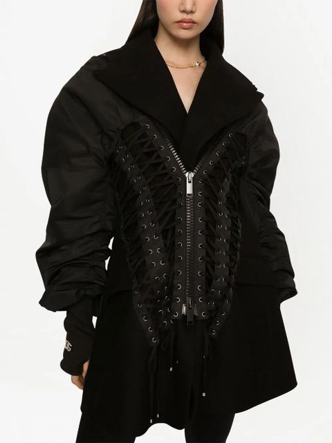 Dolce & Gabbana lace-up bomber jacket - Black