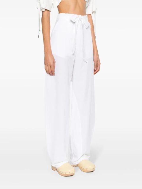 PINKO belted wide-leg trousers - White