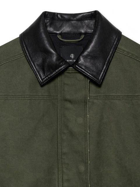 ANINE BING contrast-collar jacket - Green