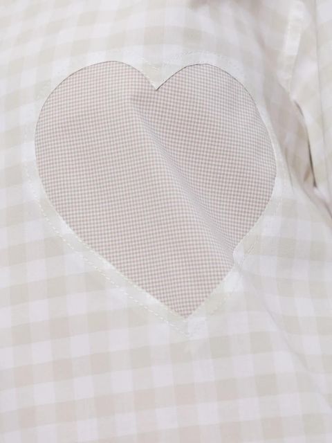 Moschino heart-motif check-pattern shirt - Neutrals