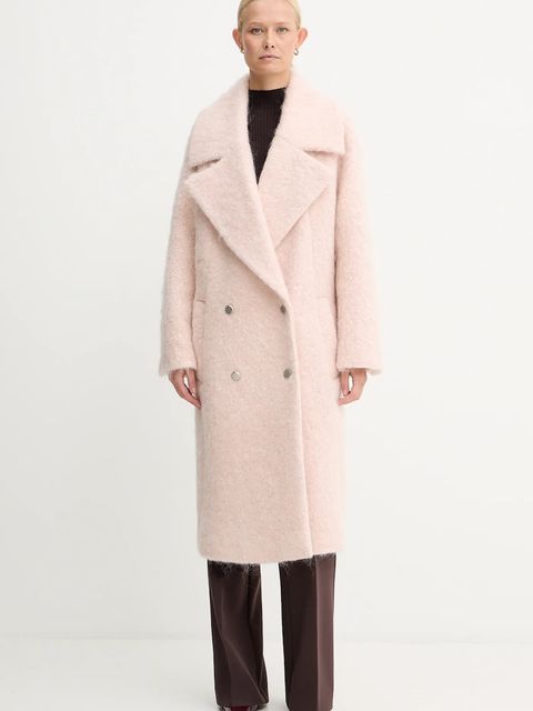 BOSS płaszcz z dodatkiem wełny kolor różowy 50548330 - zdjęcie produktu nr 1