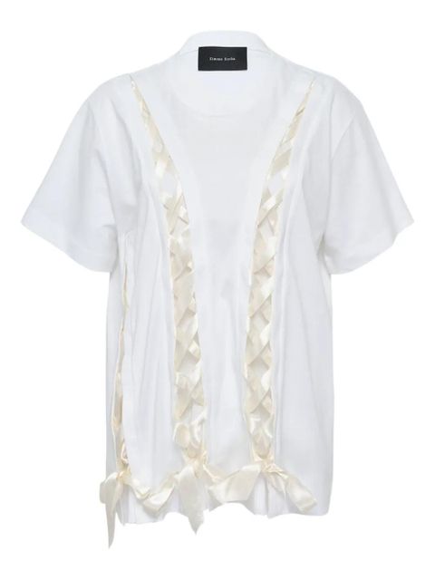 Simone Rocha unraveling ribbon T-Shirt - White - zdjęcie produktu nr 1