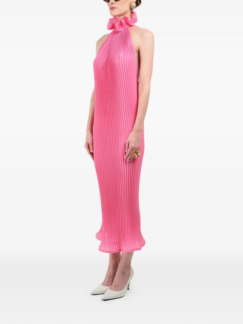 Rowen Rose pleated turtleneck maxi dress - Pink