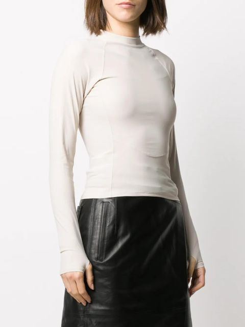 AMBUSH rear zip fastening top - Neutrals
