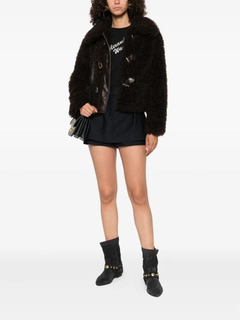 Maje toggle-fastening faux-fur jacket - Dark Brown - zdjęcie produktu nr 2