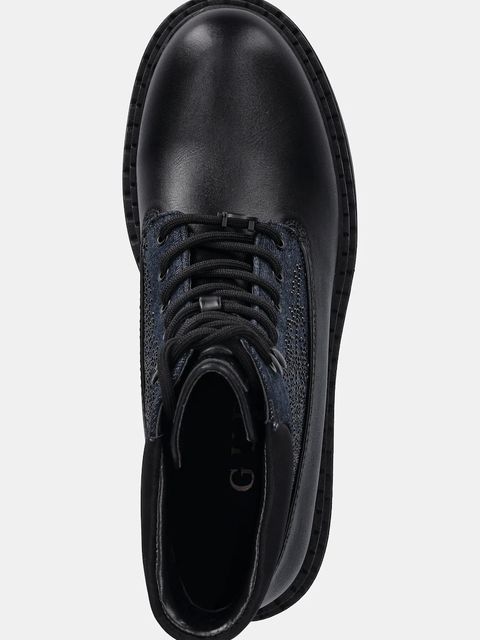 Guess workery LEADSH damskie kolor czarny na płaskim obcasie FLTLDS DEN10