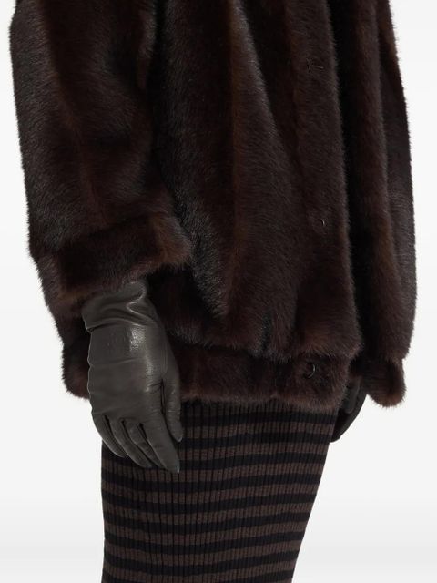 MM6 Maison Margiela leather gloves - Brown - zdjęcie produktu nr 2