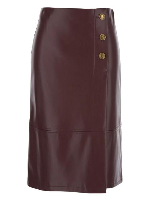 TWINSET button-detailed leather midi skirt - Red - zdjęcie produktu nr 1