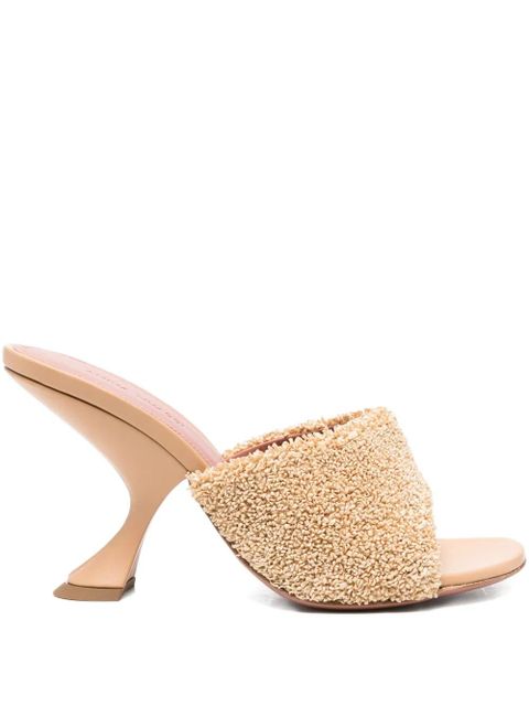 Amina Muaddi 95mm Taylor raffia sculpted-heel sandals - Neutrals - zdjęcie produktu nr 1