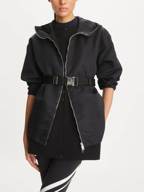 Tory Burch logo-appliqué hooded jacket - Black