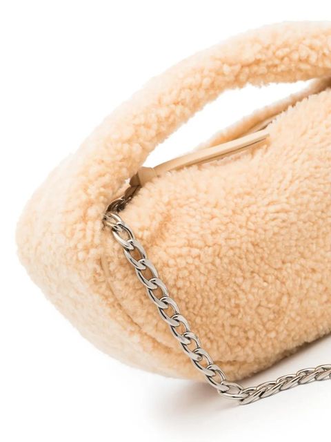 BY FAR Baby Cush shearling mini bag - Neutrals
