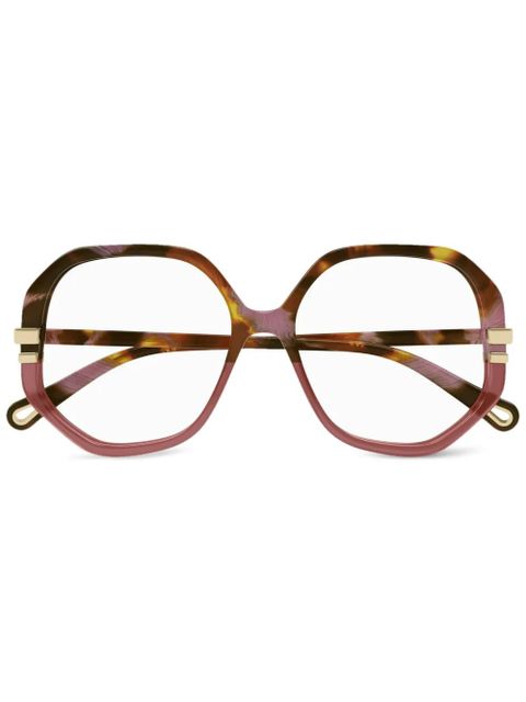 Chloé Eyewear geometric-frame glasses - Brown - zdjęcie produktu nr 1