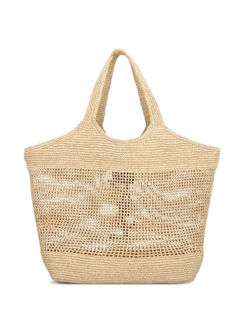 Saint Laurent Icare Cassandre raffia tote bag - Neutrals - zdjęcie produktu nr 2
