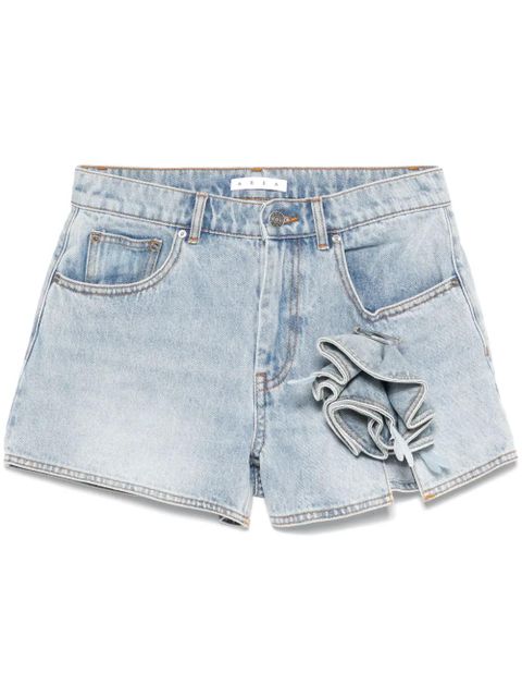 AREA floral-appliqué denim shorts - Blue - zdjęcie produktu nr 1