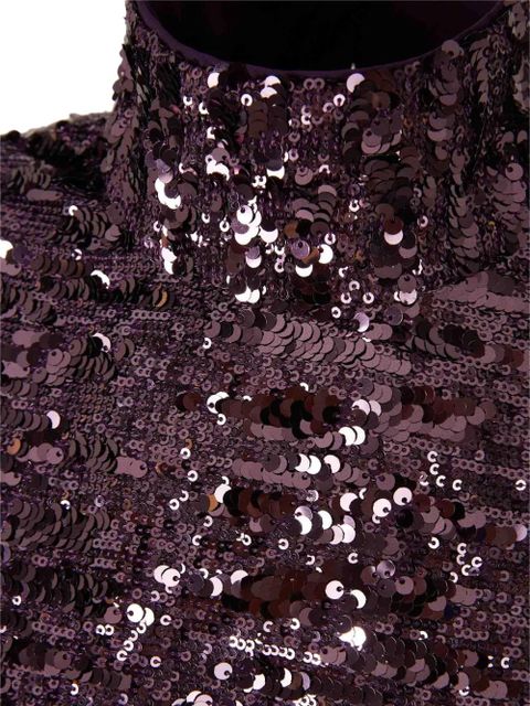 Rabanne sequin-detail long-sleeve top - Purple