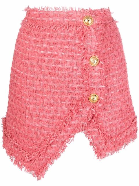 Balmain textured-tweed mini skirt - Pink - zdjęcie produktu nr 1