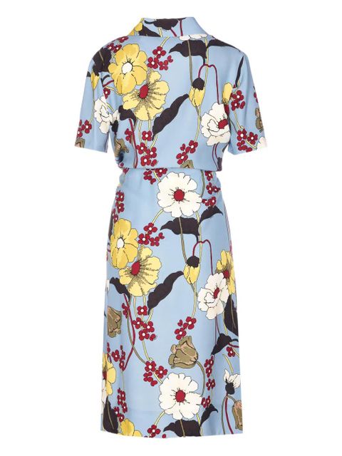 Marni floral-print V-neck dress - Blue - zdjęcie produktu nr 2