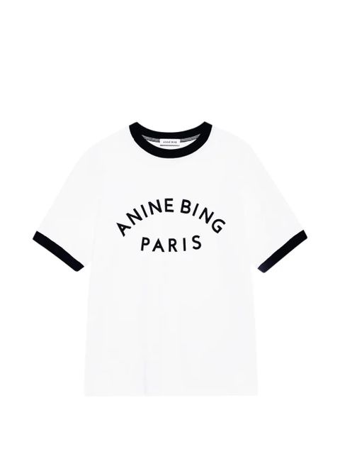 ANINE BING contrast-trim T-shirt - White - zdjęcie produktu nr 1