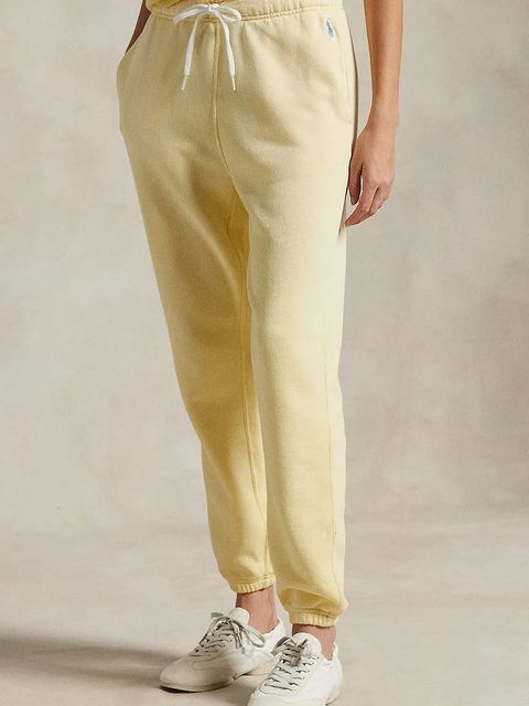 Polo Ralph Lauren spodnie dresowe bawełniane kolor żółty gładkie 211935585 - zdjęcie produktu nr 1