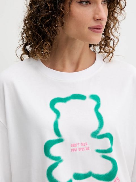 Twinset t-shirt bawełniany damski kolor biały 252AQ2120