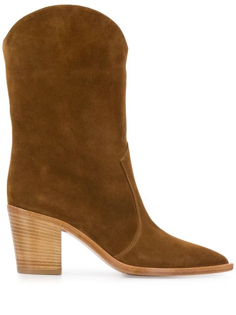 Gianvito Rossi wooden heel cowboy boots - Brown - zdjęcie produktu nr 1