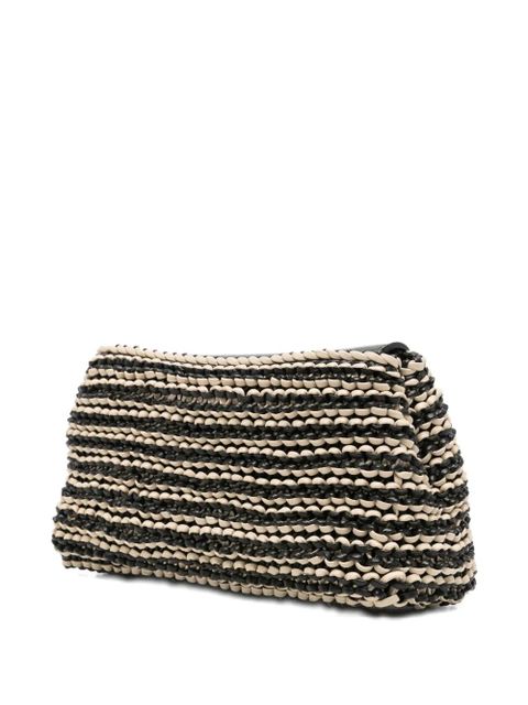 TOTEME woven-leather t-lock clutch - Black - zdjęcie produktu nr 2