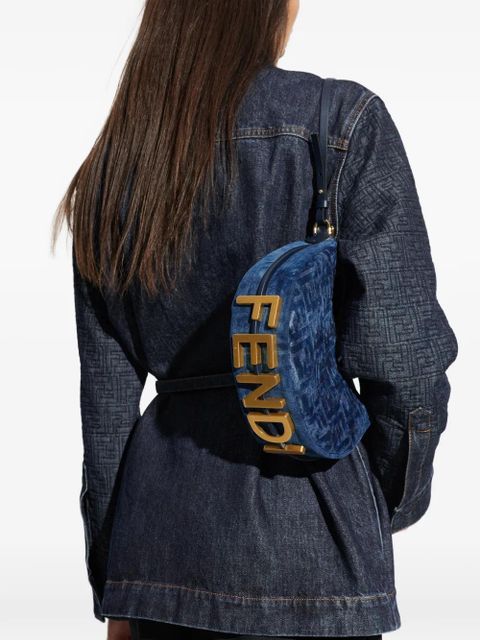 FENDI mini Fendigraphy monogram-logo shoulder bag - Blue - zdjęcie produktu nr 2