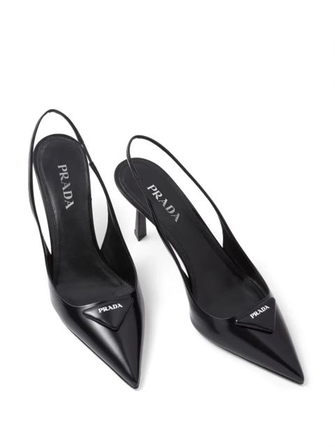 Prada 75mm triangle-logo pumps - Black