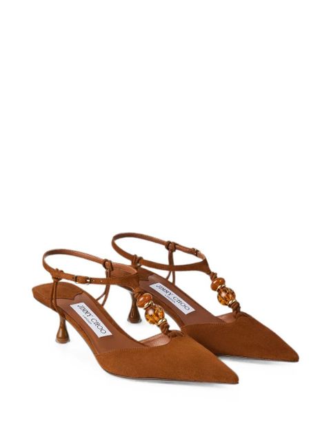 Jimmy Choo Lauri bead-embellished pumps - Brown - zdjęcie produktu nr 2