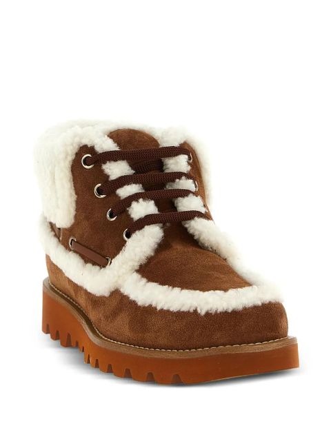 Valentino Garavani VLogo-detail lace-up leather boots - Brown - zdjęcie produktu nr 2